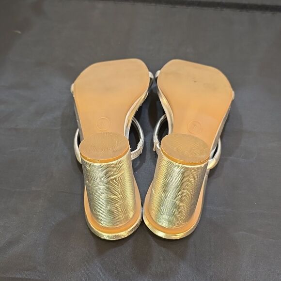 A NEW DAY SQUARE TOE DOUBLE STRAP ROUNDED BLOCK HEEL OPEN-TOE SANDAL - Picture 8 of 13